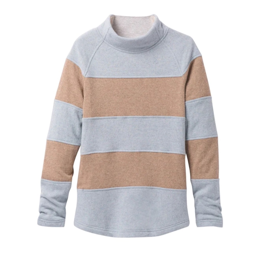 Prana Dessau wool blend funnel neck striped sweater